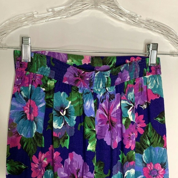 Vintage Womens Matching Top And Skirt Set Medium 8 10 Purple Floral Grannycore - Picture 11 of 12